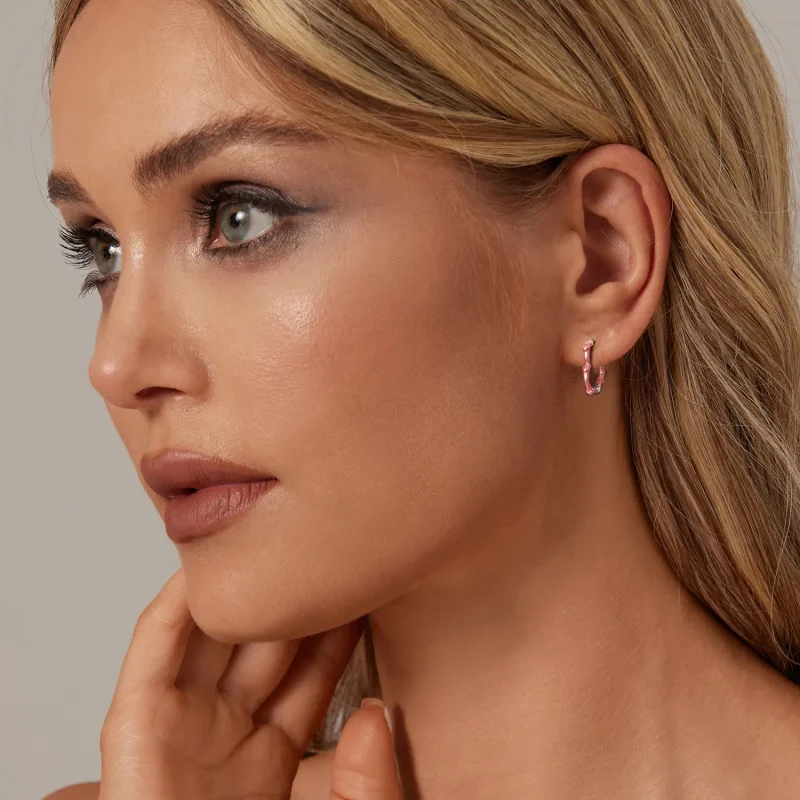 (image for) PANDORA Style Rose Heart-Shaped Earrings - SCE1698 - View 6