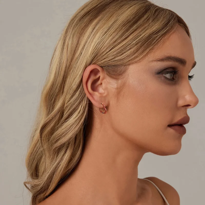 (image for) PANDORA Style Rose Heart-Shaped Earrings - SCE1698 - View 7