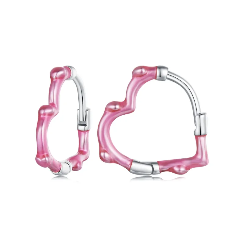 (image for) PANDORA Style Rose Heart-Shaped Earrings - SCE1698 - Product Image