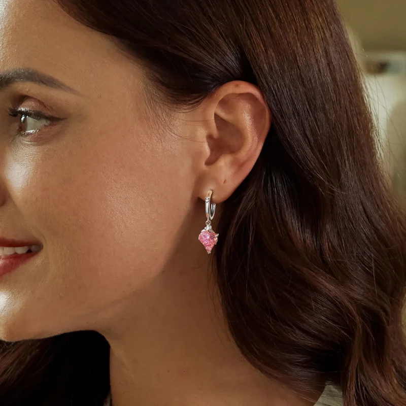 (image for) PANDORA Style Skeleton Hand Heart Shaped Earrings - SCE1705 - View 6