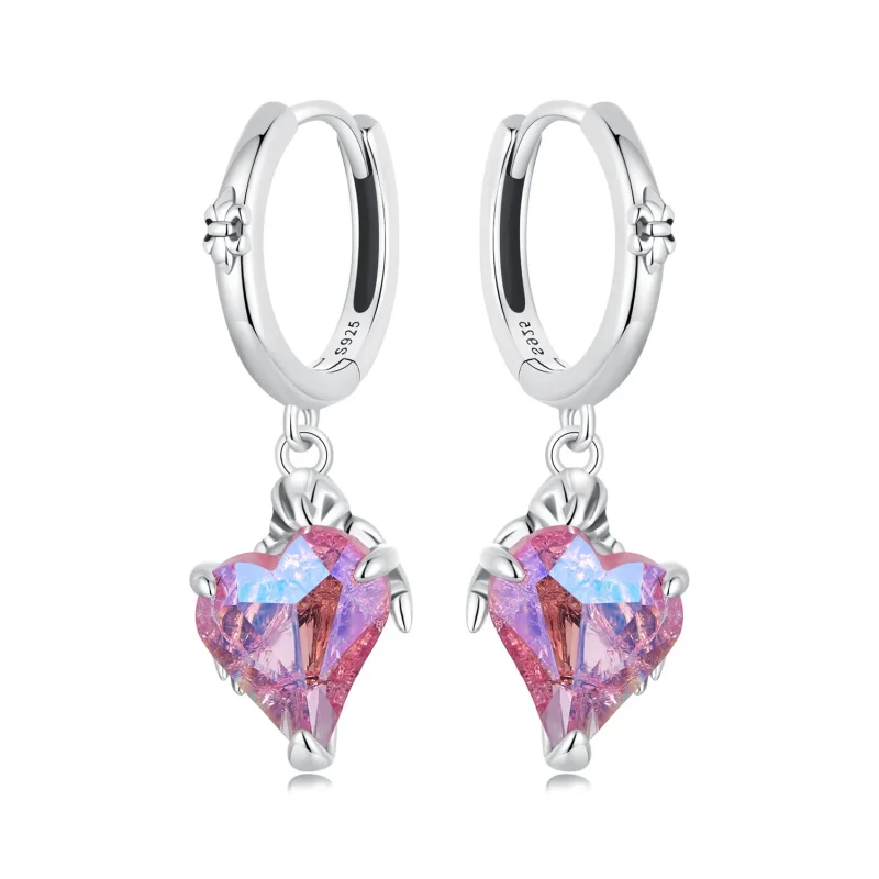 (image for) PANDORA Style Skeleton Hand Heart Shaped Earrings - SCE1705 - Product Image