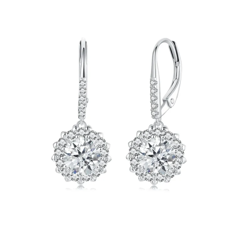 (image for) PANDORA Style Sparkling 1Ct Moissanite Earrings (Two Certificates) - MSE046 - Product Image