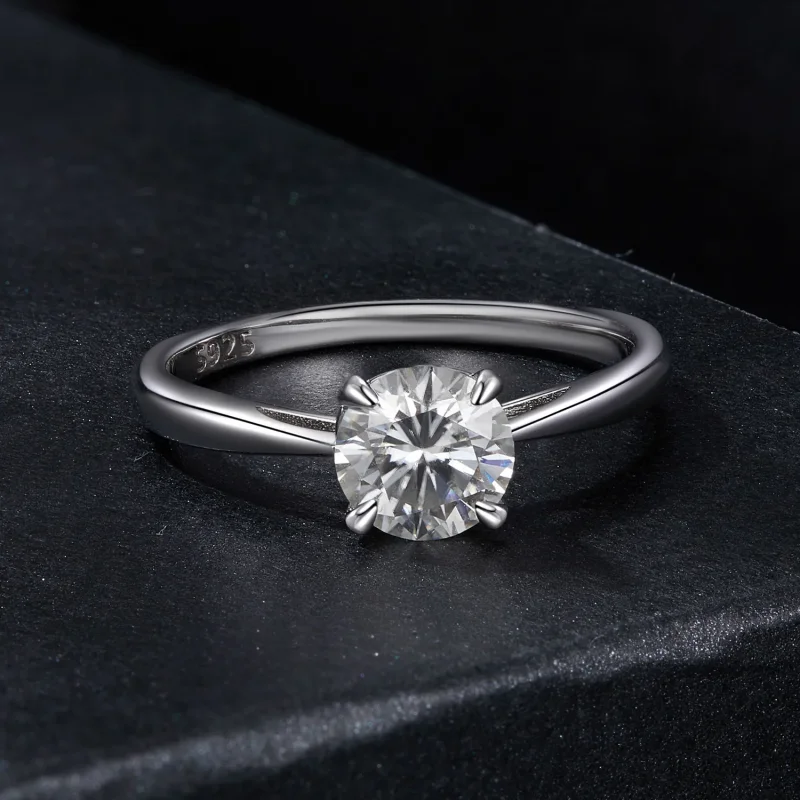 (image for) PANDORA Style Sparkling 1Ct Moissanite Ring (One Certificate) - MSR044 - View 3