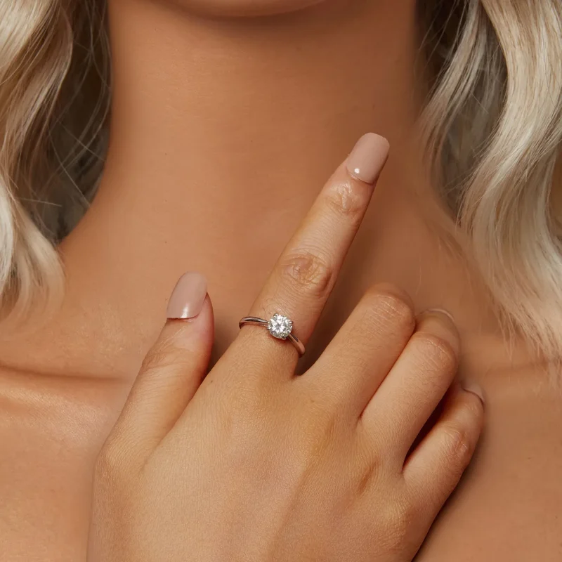 (image for) PANDORA Style Sparkling 1Ct Moissanite Ring (One Certificate) - MSR044 - View 5