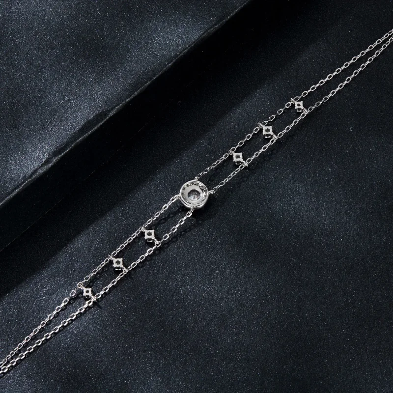 (image for) PANDORA Style Sparkling Double Moissanite Bracelet (One Certificate) - MSB013 - View 4