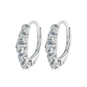 (image for) PANDORA Style Sparkling Moissanite Earrings (Two Certificates) - MSE045