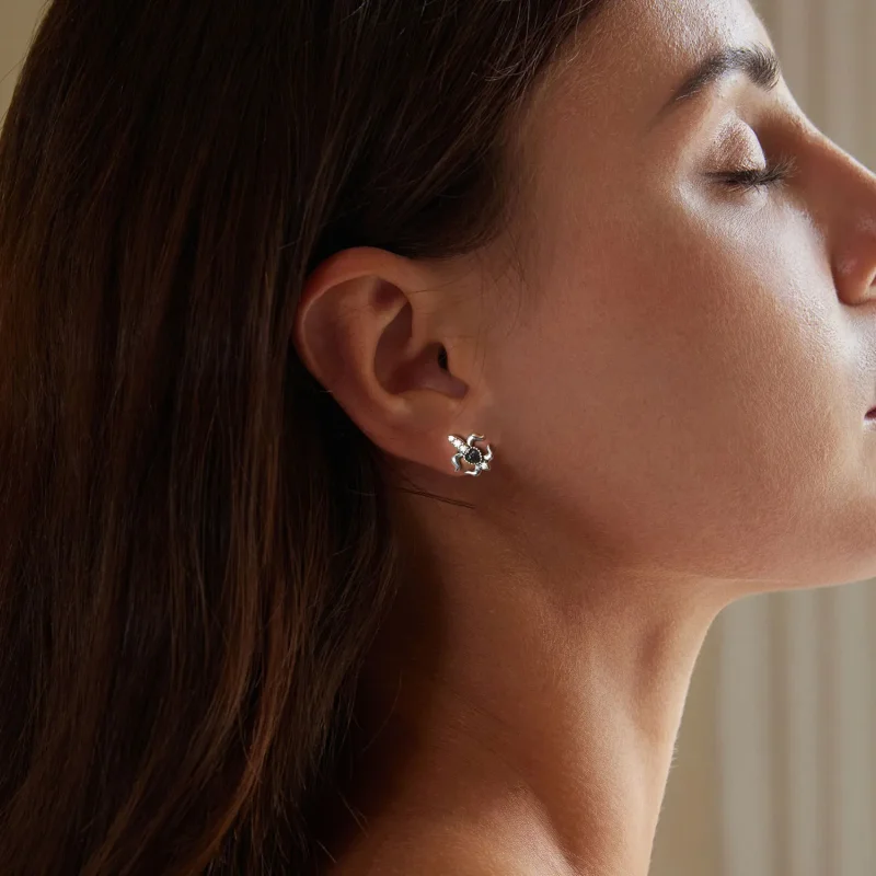 (image for) PANDORA Style Vintage Iris Stud Earrings - BSE968 - View 7