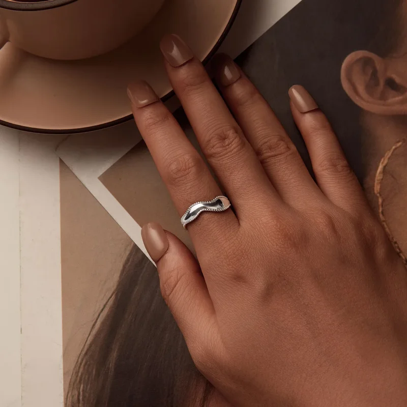 (image for) PANDORA Style Wave Ring - SCR1002-E - View 4