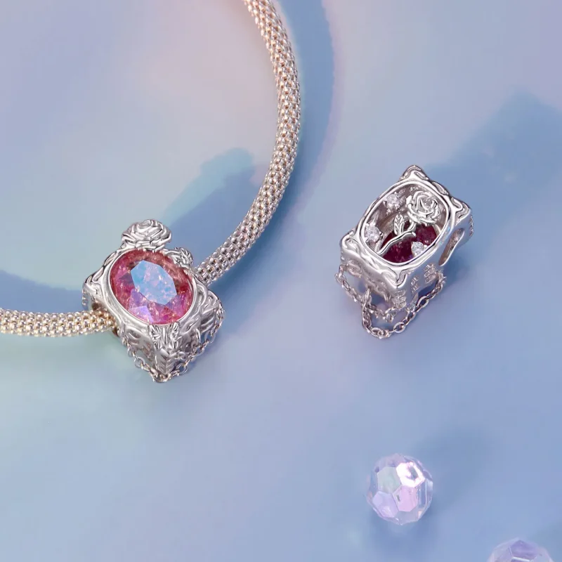 (image for) PANDORA Style Withered Oil Painting Rose Charm - SCC2698 - View 4