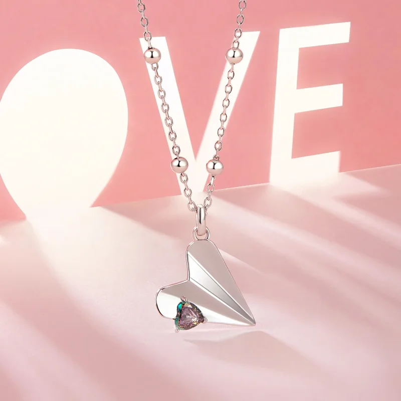 (image for) PANDORA Style Airplane Black Color Necklace - SCN516 - View 2