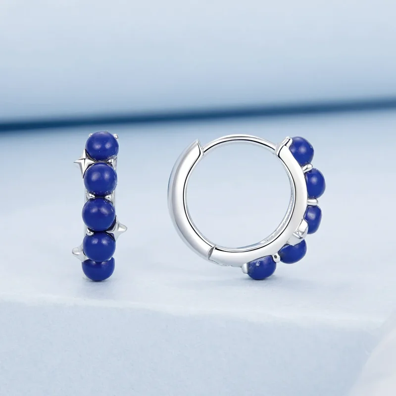 (image for) PANDORA Style Blue ball Earrings - BSE984 - View 2