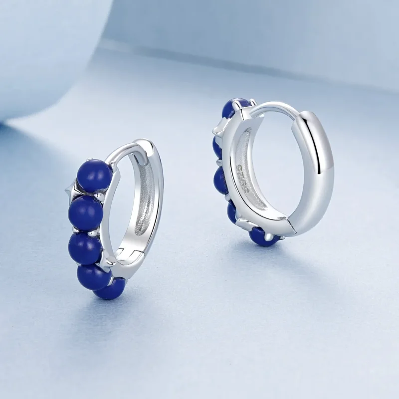 (image for) PANDORA Style Blue ball Earrings - BSE984 - View 3