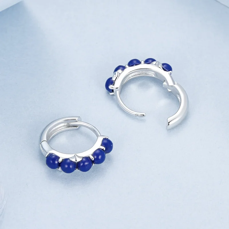 (image for) PANDORA Style Blue ball Earrings - BSE984 - View 4