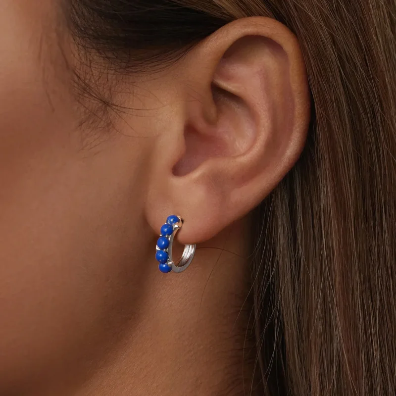(image for) PANDORA Style Blue ball Earrings - BSE984 - View 5