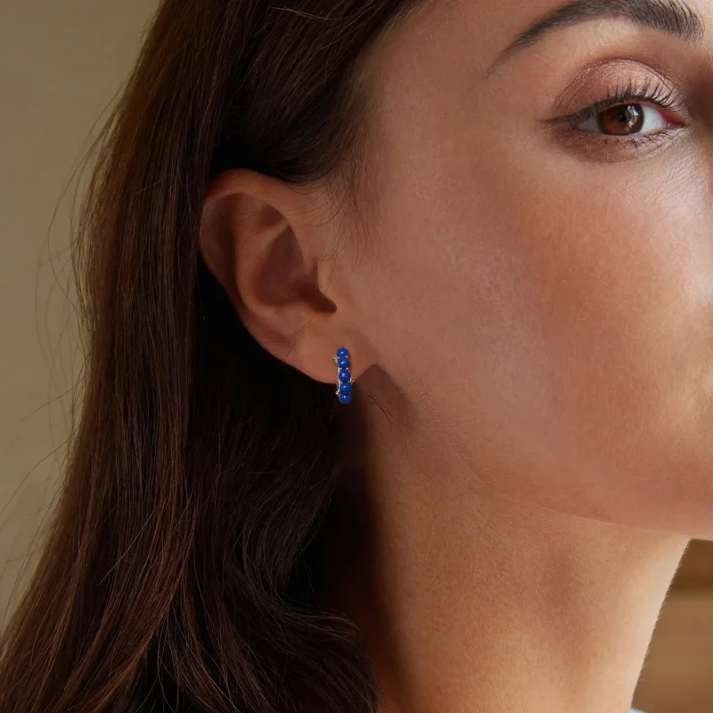 (image for) PANDORA Style Blue ball Earrings - BSE984 - View 7