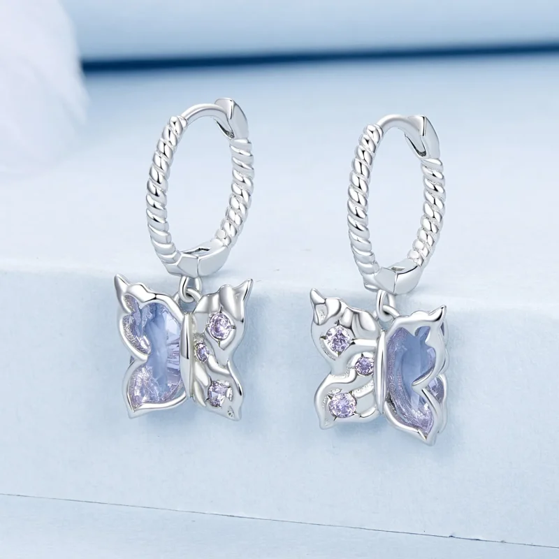 (image for) PANDORA Style Butterfly Earrings - BSE986 - View 2