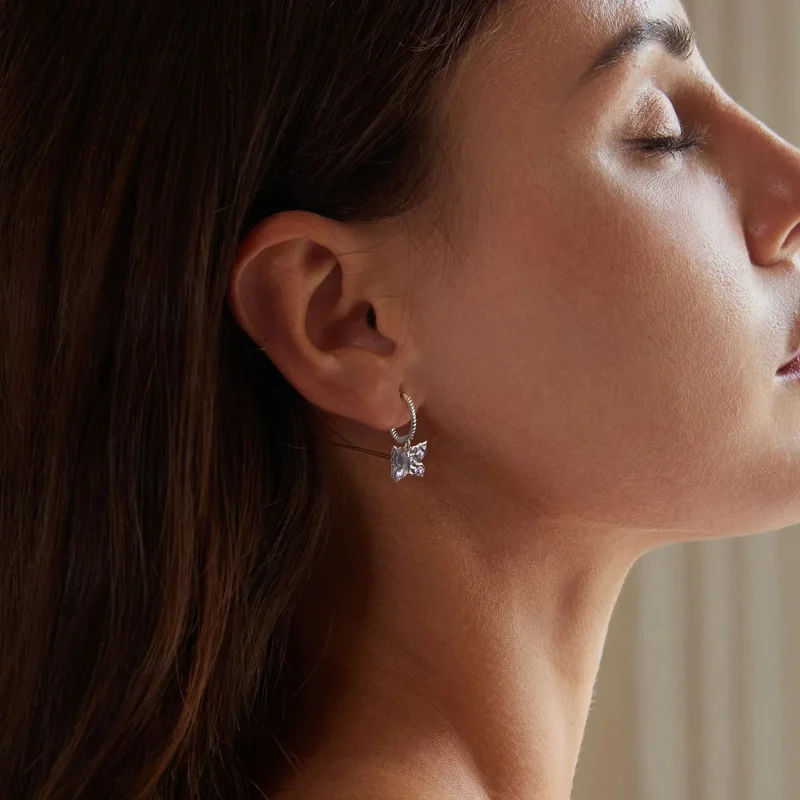 (image for) PANDORA Style Butterfly Earrings - BSE986 - View 7