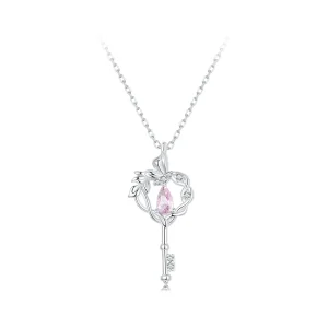 (image for) PANDORA Style Butterfly Vine Heart Key Necklace - SCN518