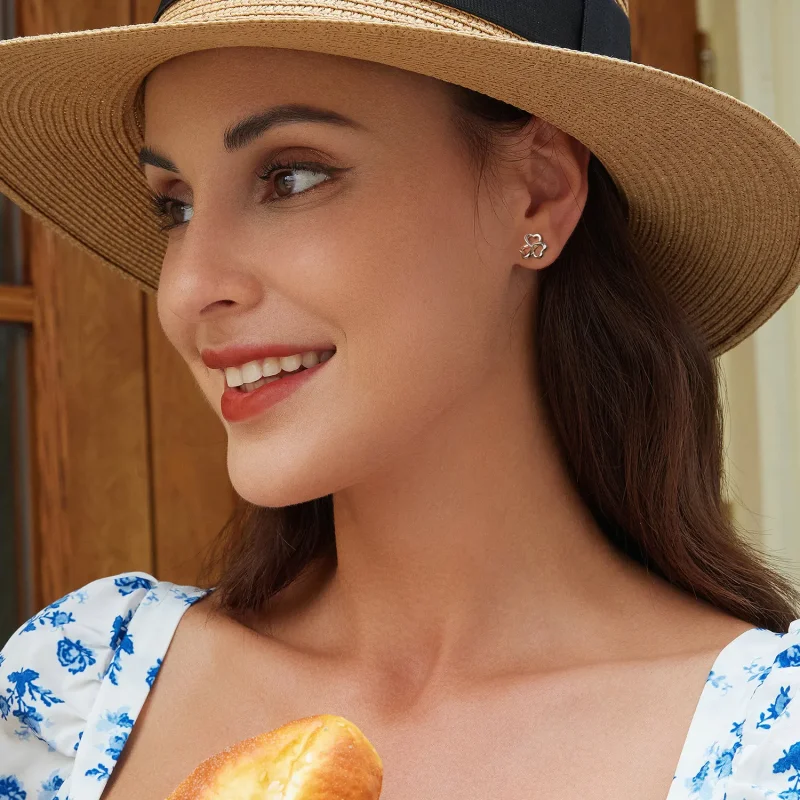 (image for) PANDORA Style Clover Earrings - BSE999 - View 8