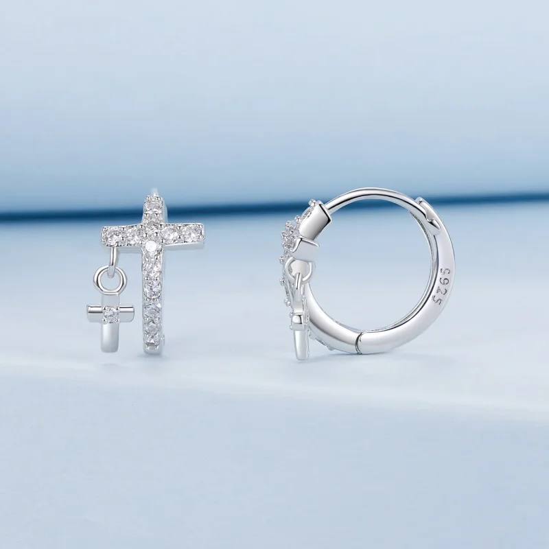 (image for) PANDORA Style Cross Earrings - BSE1002 - View 2