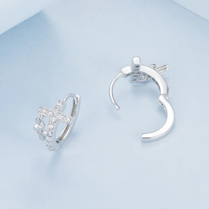 (image for) PANDORA Style Cross Earrings - BSE1002 - View 4