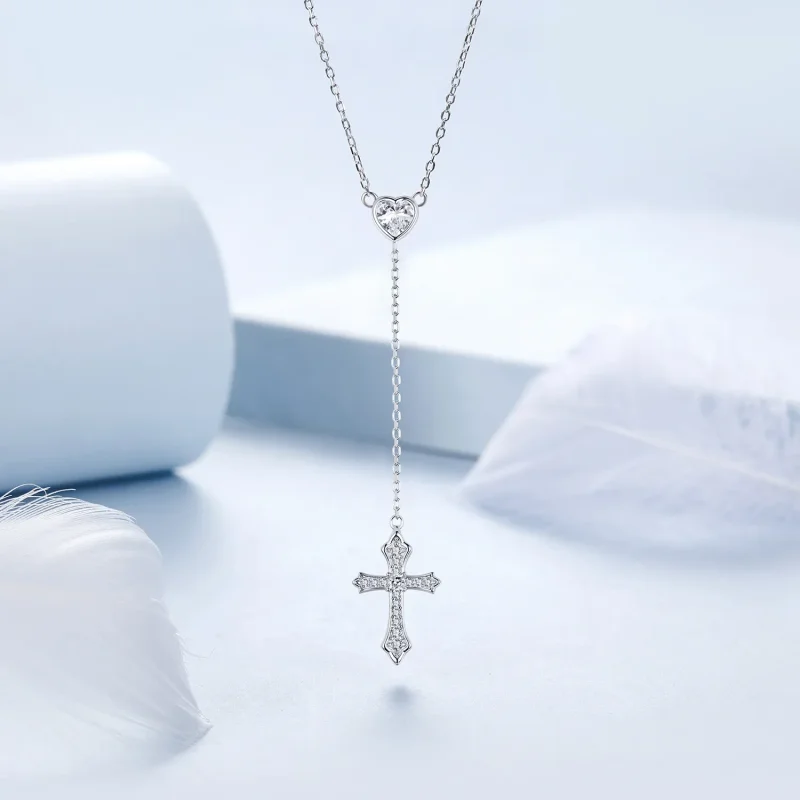 (image for) PANDORA Style Cross Necklace - BSN384 - View 3