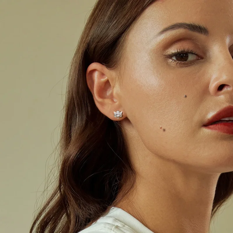 (image for) PANDORA Style Crown Fox Princess Earrings - SCE1708 - View 7