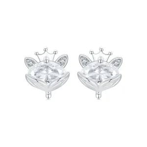 (image for) PANDORA Style Crown Fox Princess Earrings - SCE1708