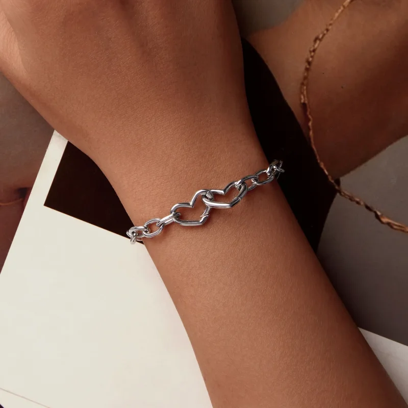 (image for) PANDORA Style Double Heart Bracelet - BSB172 - View 4