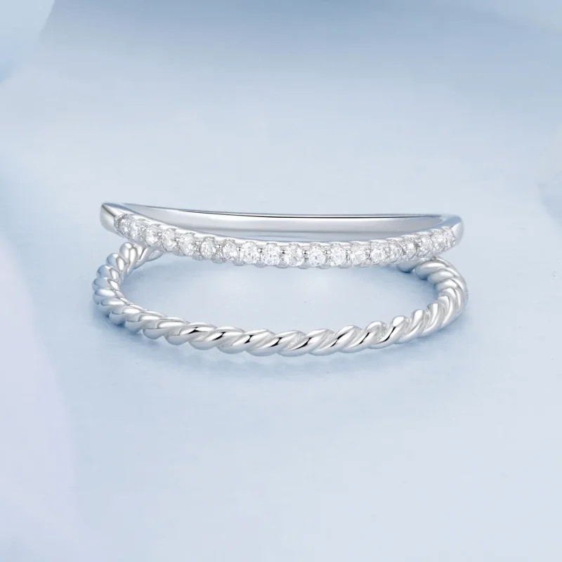 (image for) PANDORA Style Double Layered Sophisticated Style Ring - BSR541 - View 3