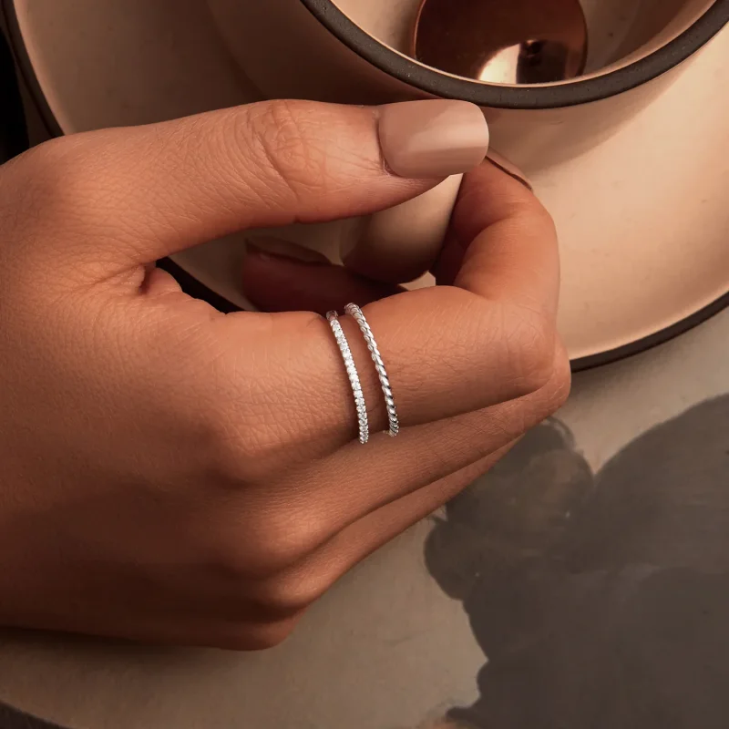 (image for) PANDORA Style Double Layered Sophisticated Style Ring - BSR541 - View 5