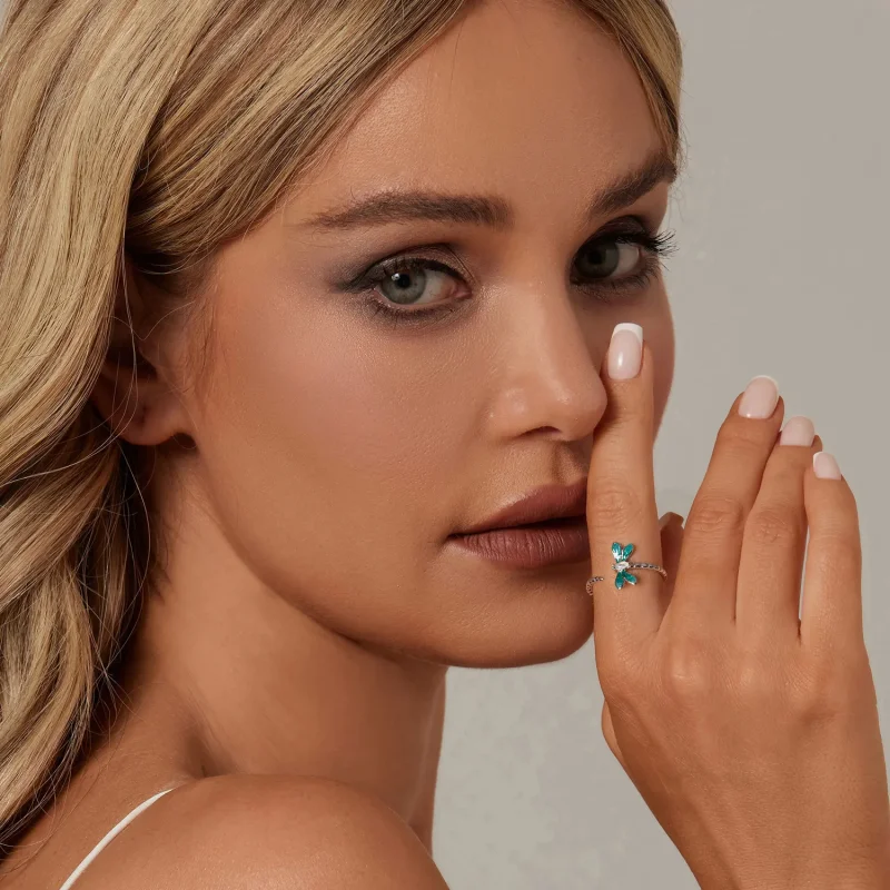 (image for) PANDORA Style Dragonfly Open Ring - BSR537-E - View 7