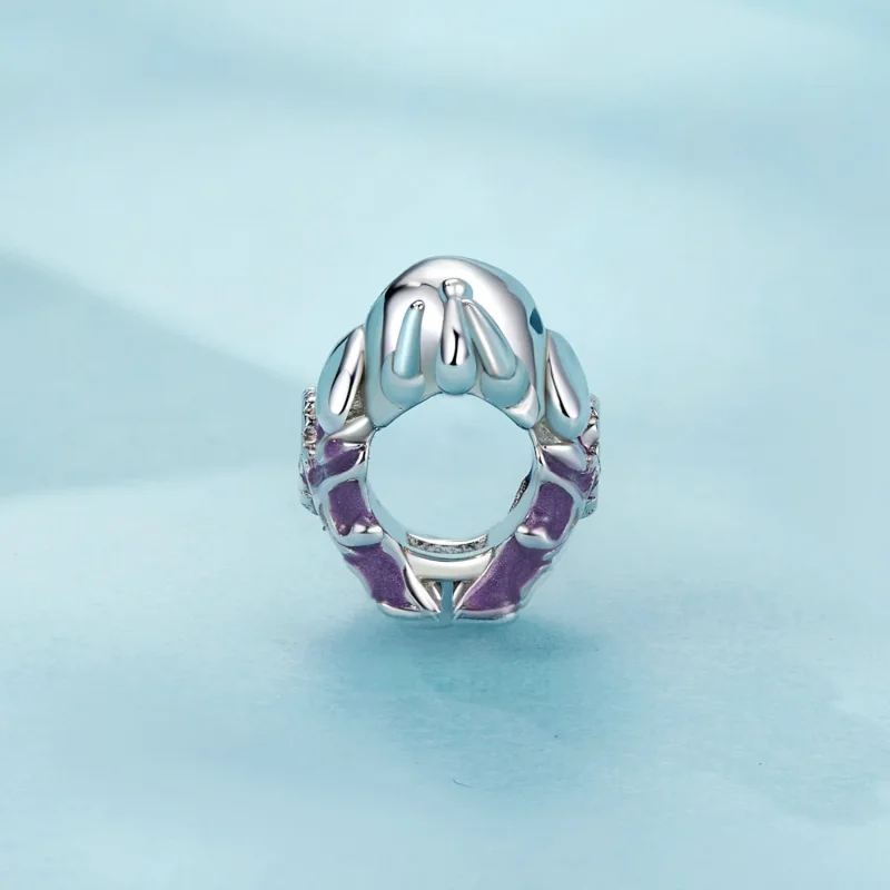 (image for) PANDORA Style Elephant Hollow Pattern Engraved Sterling Silver Beads - SCC2758 - View 3