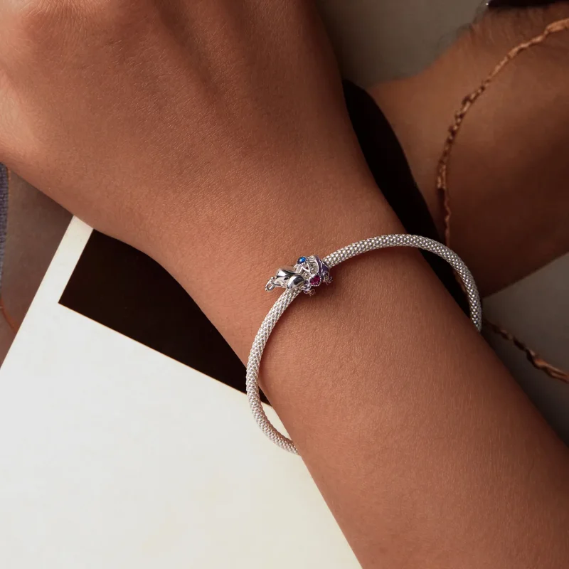 (image for) PANDORA Style Elephant Hollow Pattern Engraved Sterling Silver Beads - SCC2758 - View 6