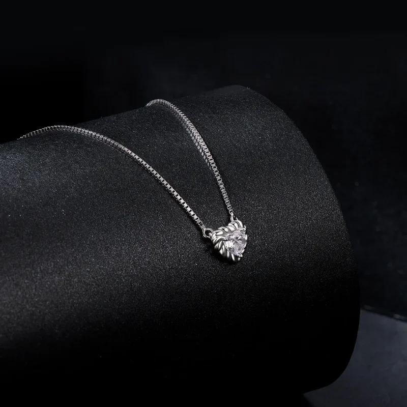 (image for) PANDORA Style Exquisite Heart-Shaped Moissanite Collarbone Necklace (One Certifi - View 2