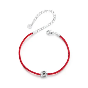 (image for) PANDORA Style Exquisite Moissanite Red Rope Bracelet (One Certificate) - MSB014