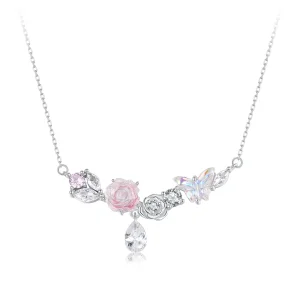 (image for) PANDORA Style Fantasy Butterfly Flower Necklace - SCN521
