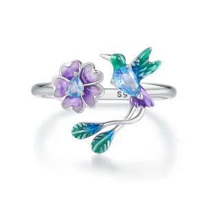 (image for) PANDORA Style Flower And Bird Open Ring - BSR536-E