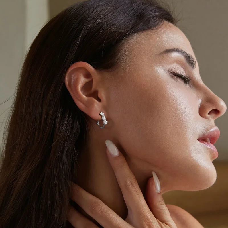 (image for) PANDORA Style Flower Earrings - BSE982 - View 7