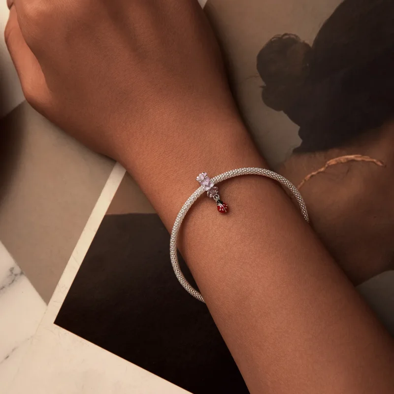 (image for) PANDORA Style Flower Ladybug Separator Beads - SCC2740 - View 6