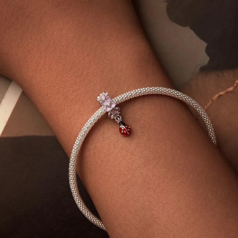 (image for) PANDORA Style Flower Ladybug Separator Beads - SCC2740 - View 7