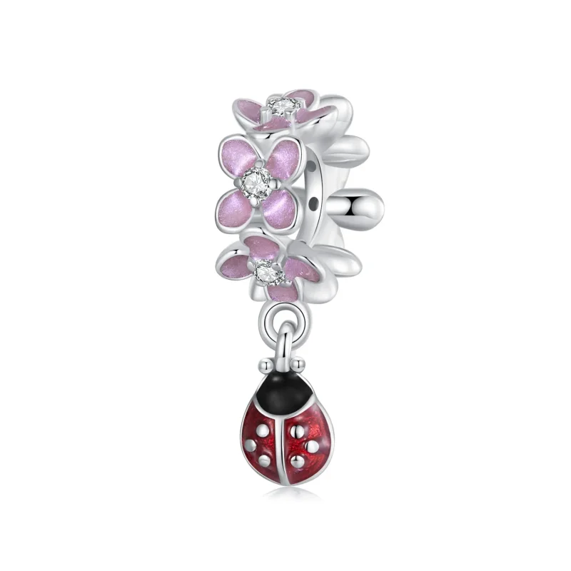 (image for) PANDORA Style Flower Ladybug Separator Beads - SCC2740 - Product Image