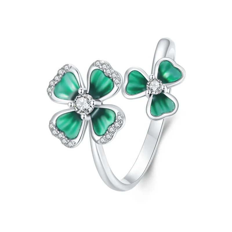 (image for) PANDORA Style Four Leaf Clover Open Ring - BSR528-E - Product Image