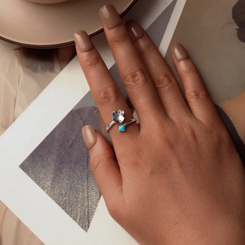 (image for) PANDORA Style Four Leaf Clover Ring - SCR1023-E - View 4