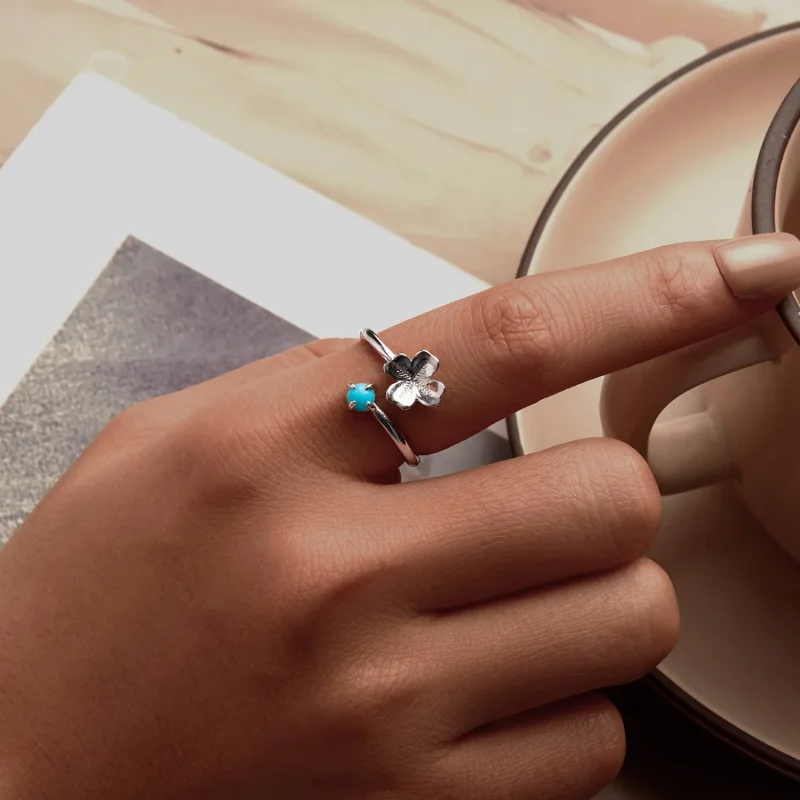 (image for) PANDORA Style Four Leaf Clover Ring - SCR1023-E - View 5