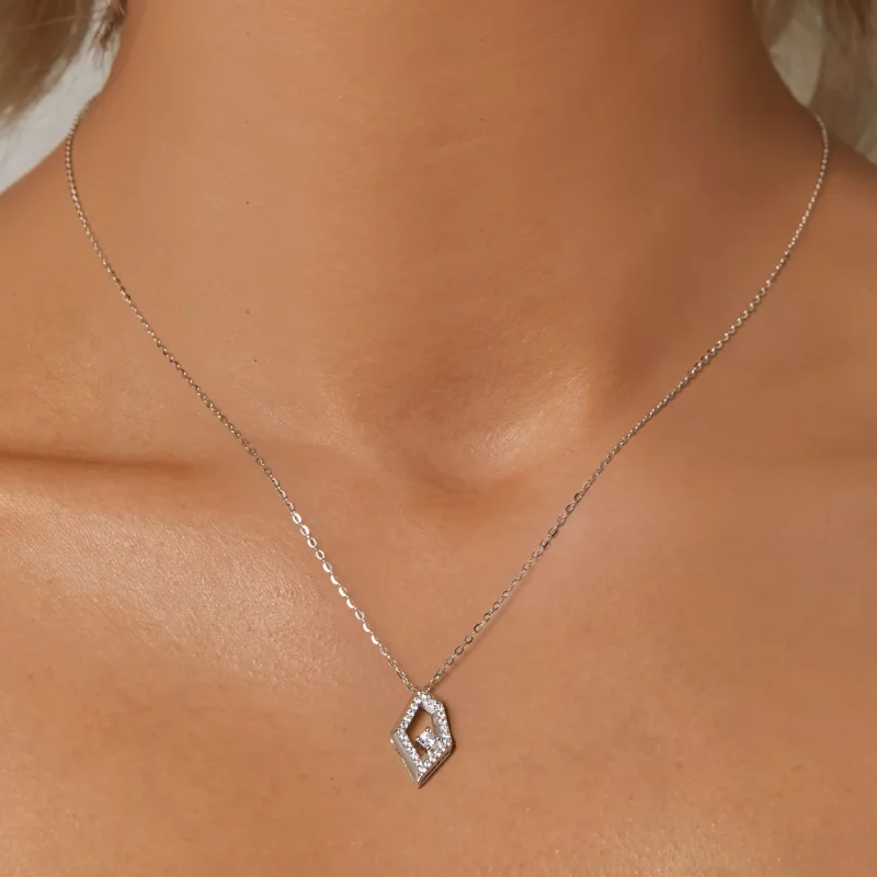 (image for) PANDORA Style Geometric Sparkle Necklace - SCN517 - View 5