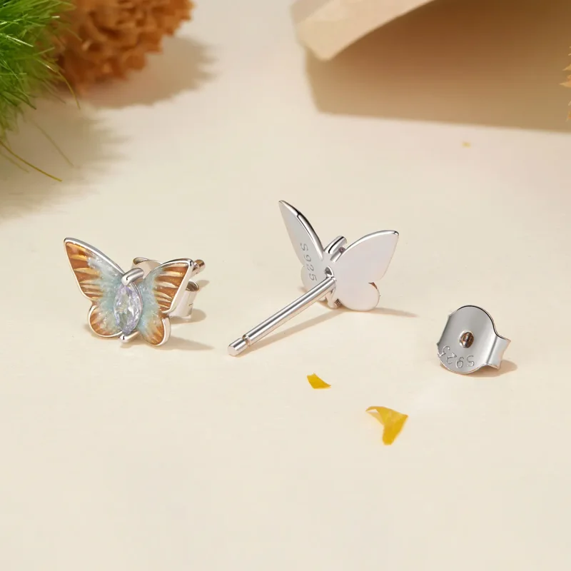 (image for) PANDORA Style Graceful Butterfly Stud Earrings - BSE993 - View 4