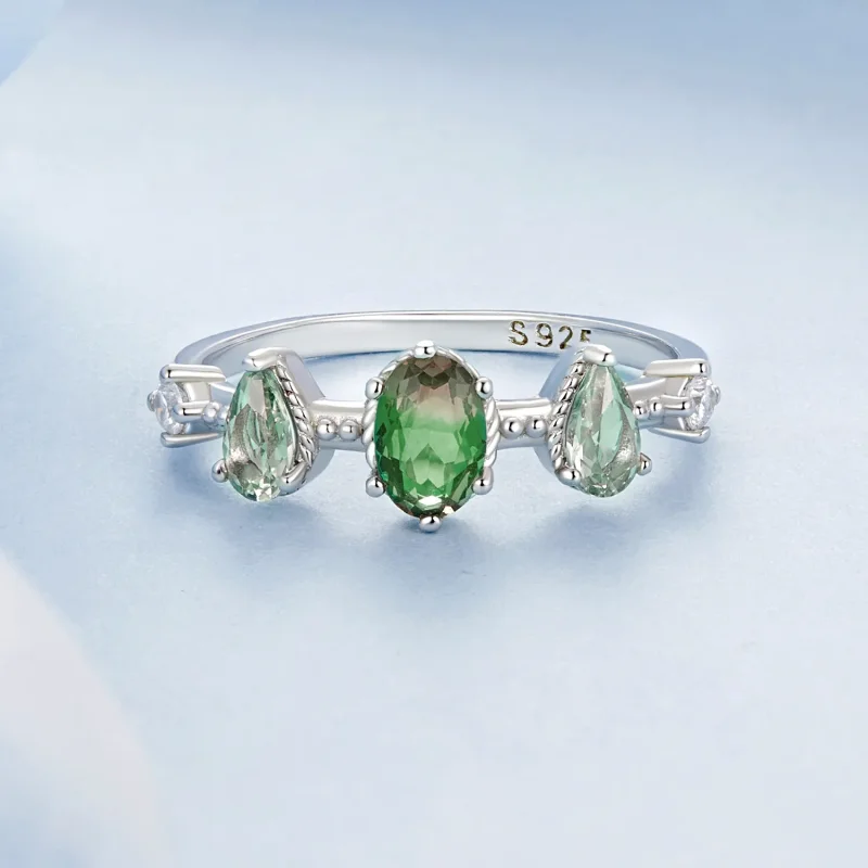 (image for) PANDORA Style Gradient Glass Tourmaline Ring - BSR527 - View 3