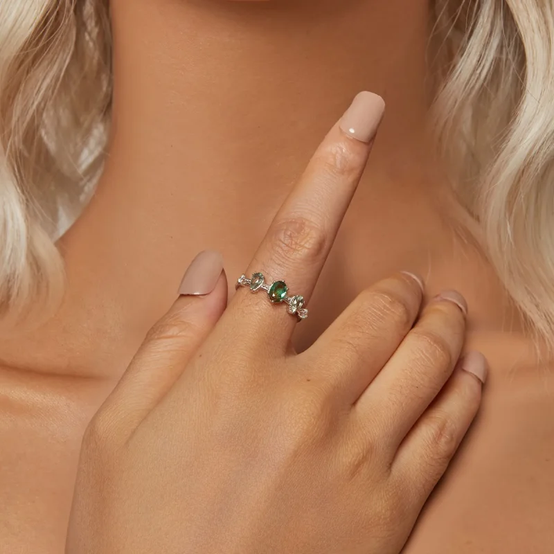 (image for) PANDORA Style Gradient Glass Tourmaline Ring - BSR527 - View 4