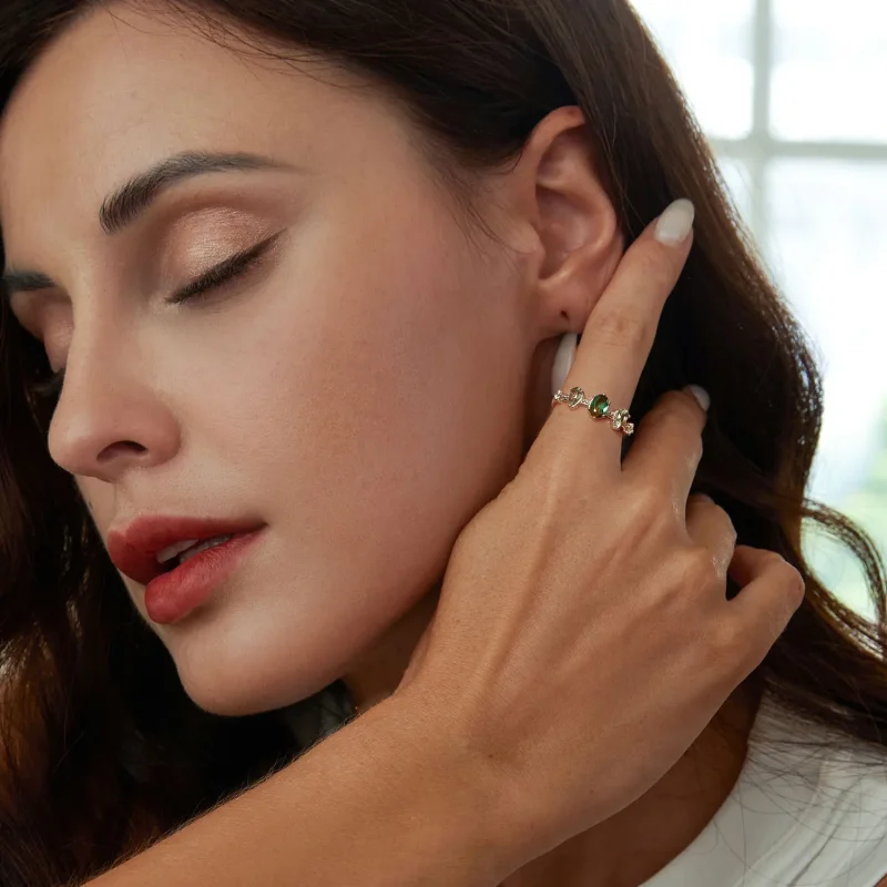 (image for) PANDORA Style Gradient Glass Tourmaline Ring - BSR527 - View 5